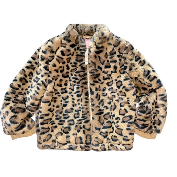 Cat & Jack Other - Cat & Jack Girl's Leopard Velvet Velour Full Zip Up Jacket Size 4T Animal Print